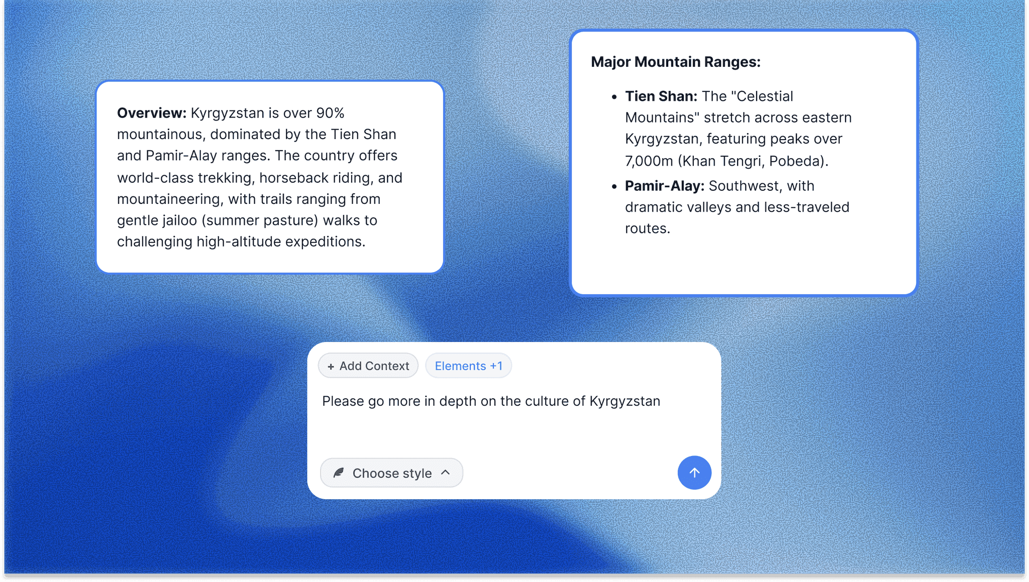 brainstorming with AI in Storyflow: AI selection feature surfacing connections across ideas on the canvas